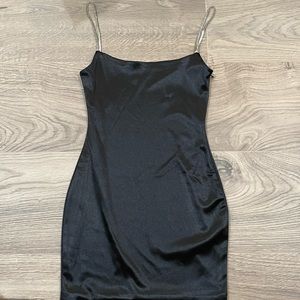 Black Rhinestone strap mini dress